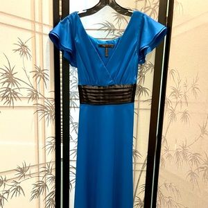 BCBG Maxazria Royal Blue Flutter Sleeve Floor Length Dress size 2